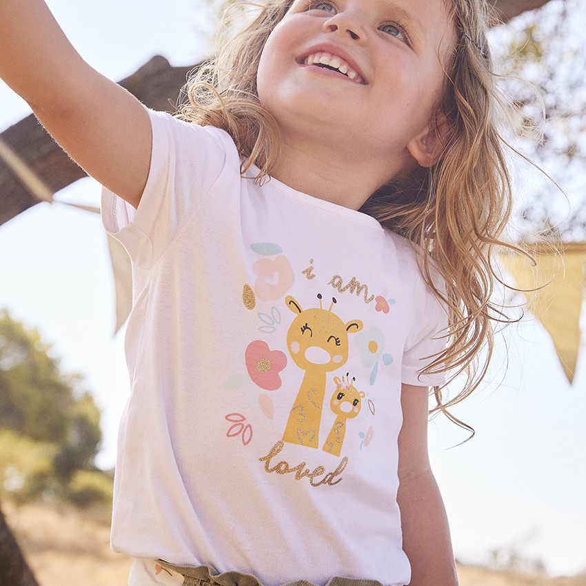 Camiseta manga corta print fantasía para bebé niña 