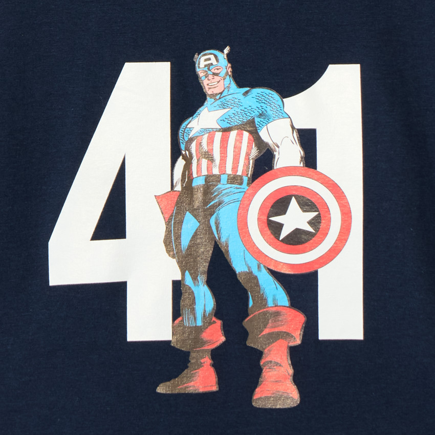 Camiseta de manga corta de jersey de Captain America Marvel para niño 