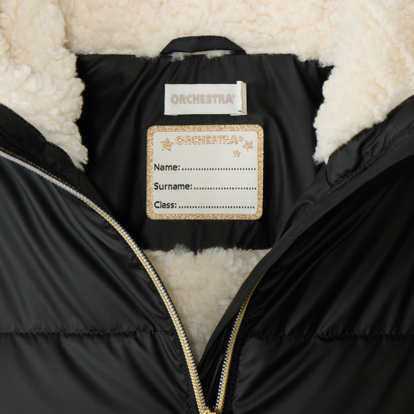 Anorak de tela con forro y flor acolchada para niña 