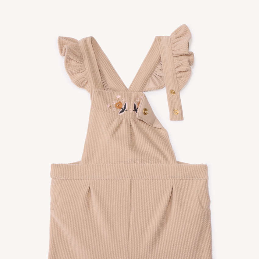 Pantalón corto de pana bordado para bebé niña 