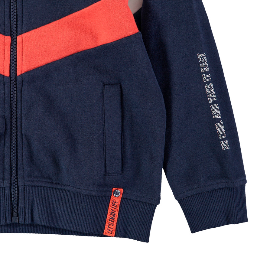 Chándal de felpa con amplias bandas en contraste  