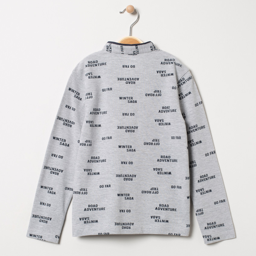 Polo manches longues col mao 