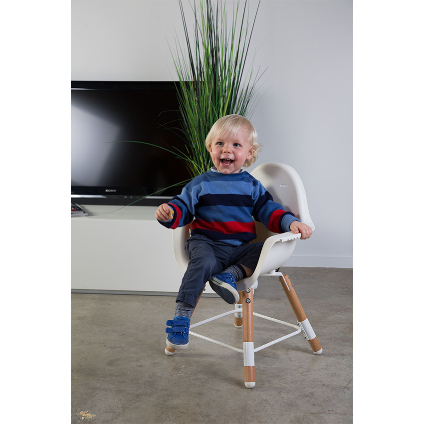 Chaise Haute Evolu 2 - Naturel/Blanc 