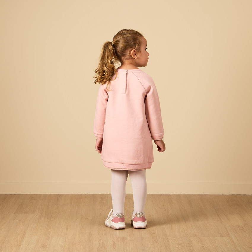 Ropa de felpa lisa con parche bordado para bebé niña 