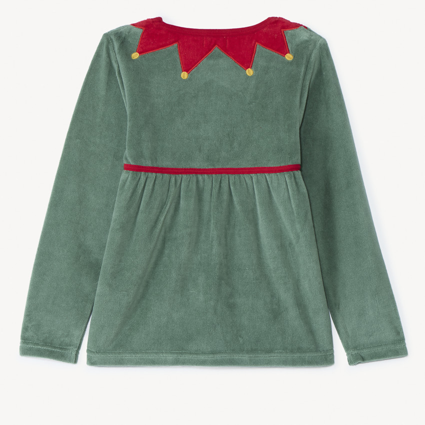 Conjunto de pijama divertido de 3 piezas de duende navideño para niña 