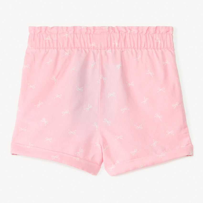 Pantalón corto de sarga estampada para niña bebé 