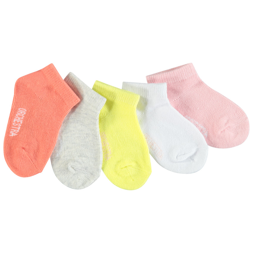 Pack de 5 pares de calcetines cortos lisos 