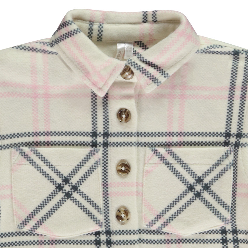 Camisa de franela de cuadros para bebé niña 