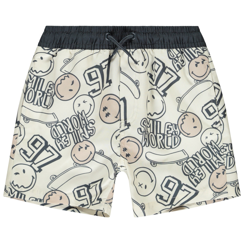 Bañador estampado SmileyWorld/skates para niño 