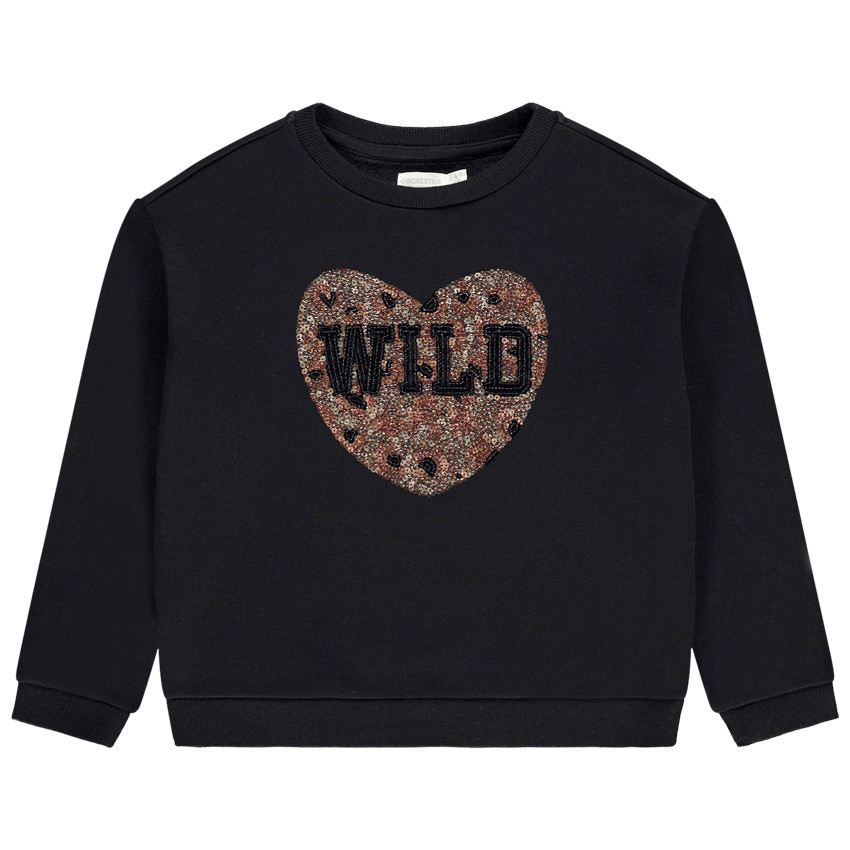 Sudadera de felpa con corazón de strass para niña 