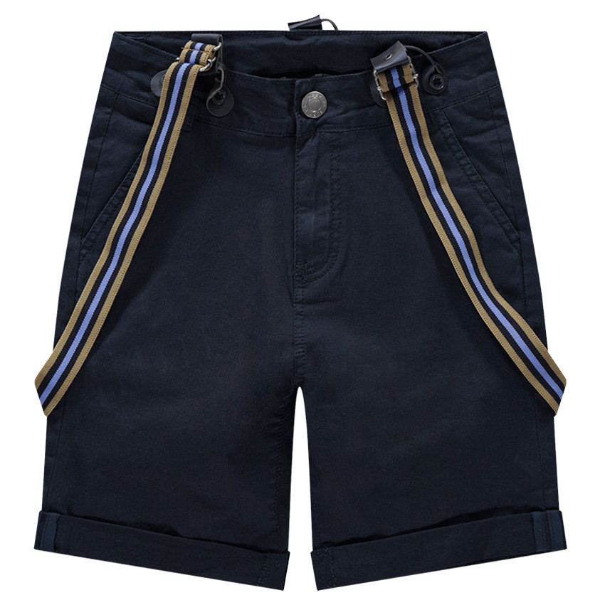 Júnior - Pantalón corto con tirantes de rayas desmontables 