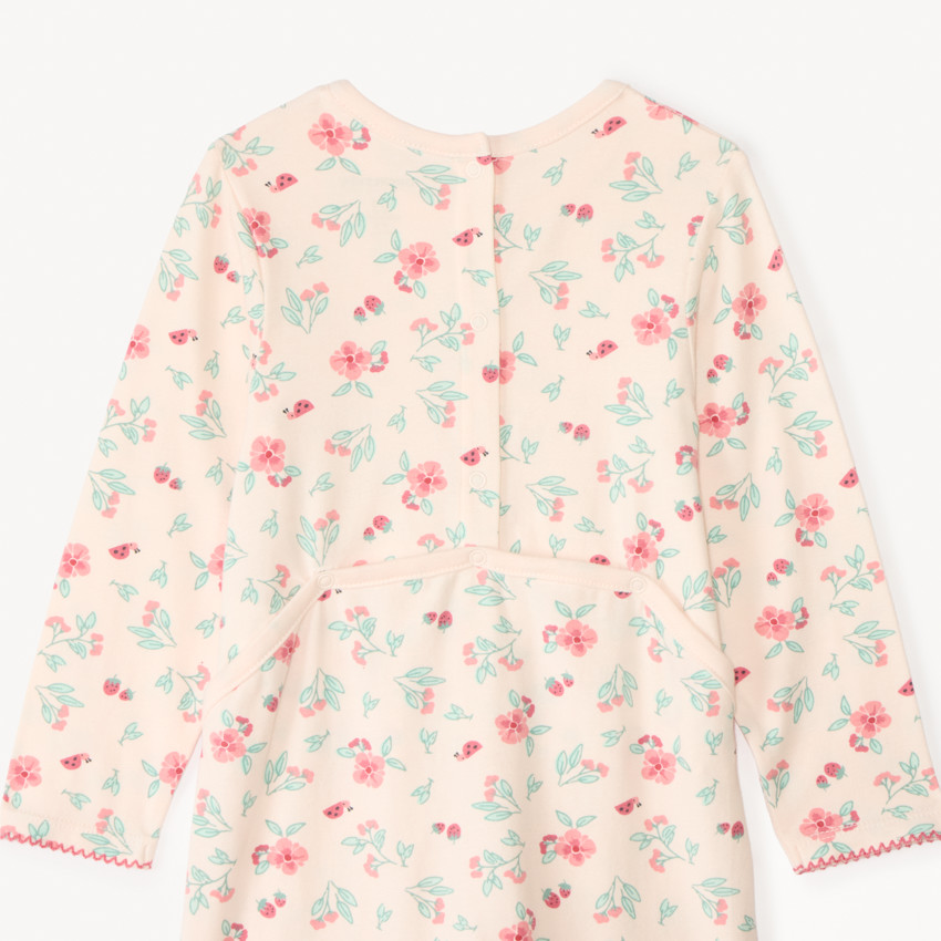 Conjunto de 3 pijamas ligeros con estampado primaveral para bebé niña (diferentes aperturas según la edad). 