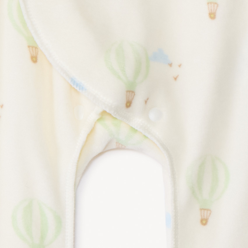 Pelele de terciopelo impreso con globos aerostáticos para bebé prematuro 