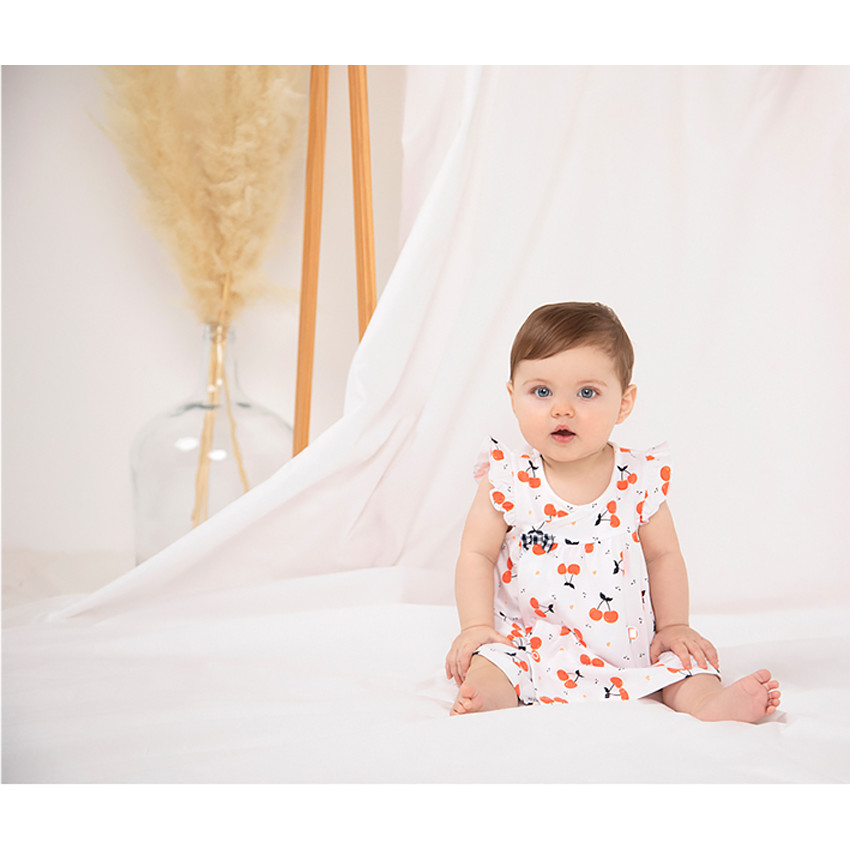 Vestido manga corta cerezas 