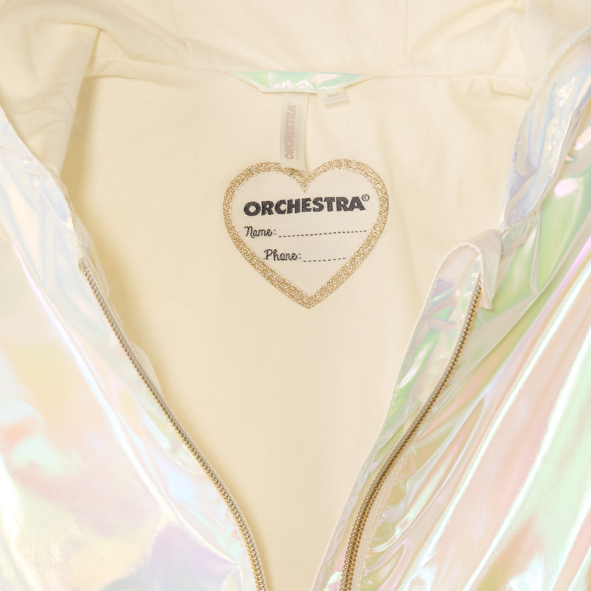 Cortavientos de tela iridiscente con capucha para niña bebé 