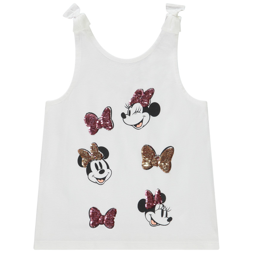 Camiseta sin mangas con estampados y lentejuelas de Minnie Disney niña 