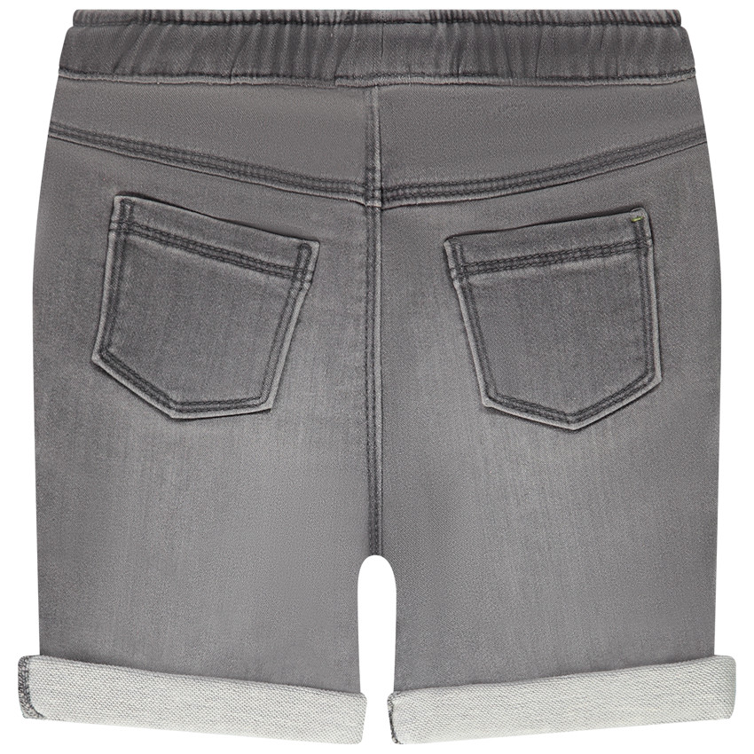 Bermudas de denim liso con cordón en contraste para bebé niño 