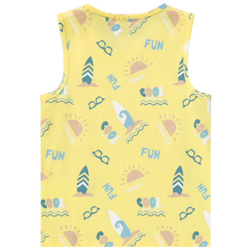 Camiseta sin mangas de jersey con estampado divertido para bebé niño 