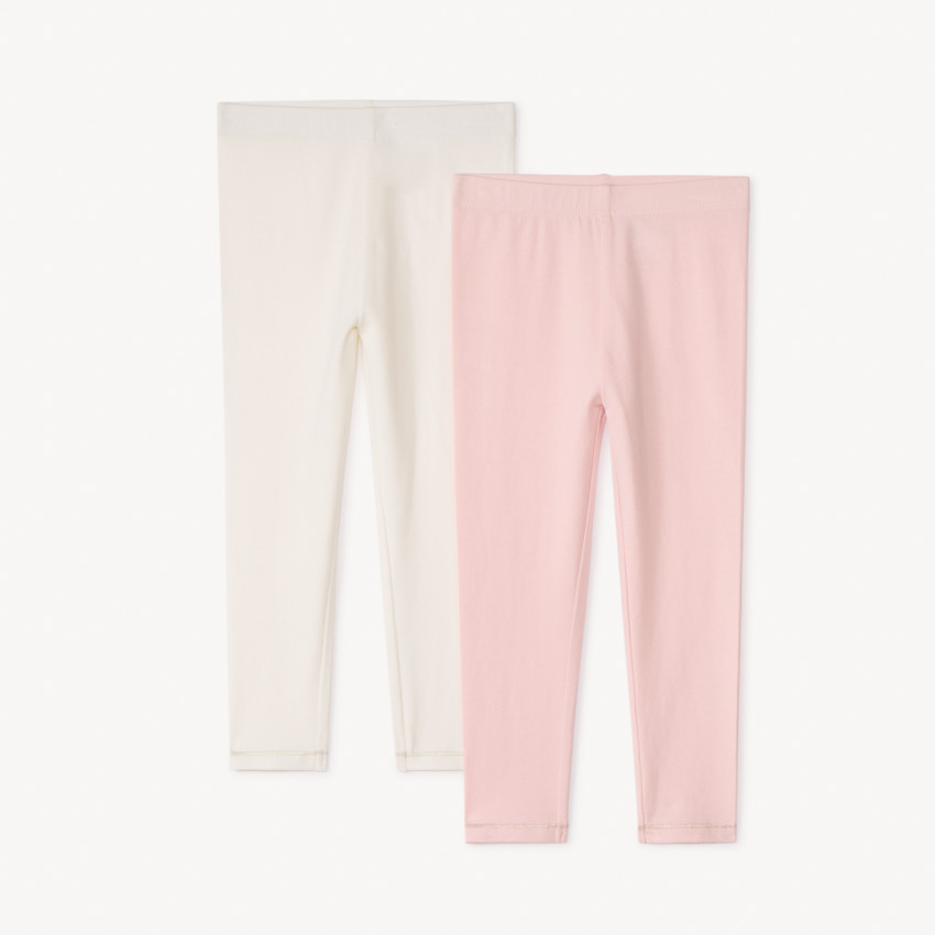 Conjunto de 2 calzones largos lisos para niña bebé 