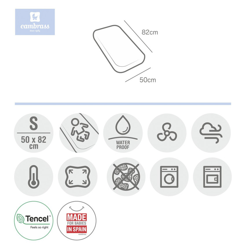 BAJERA AJUST.IMP.TENC.MINICUNA 50x82x10 CM LISO E blanco 