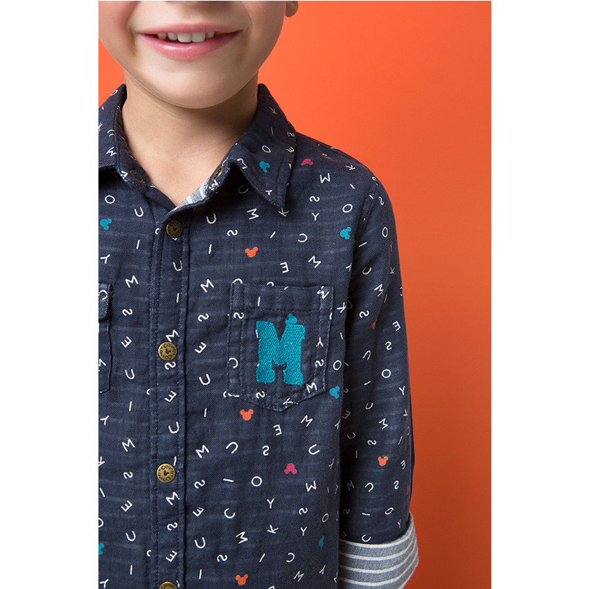 Camisa de manga larga con estampado all-over de Disney Mickey 