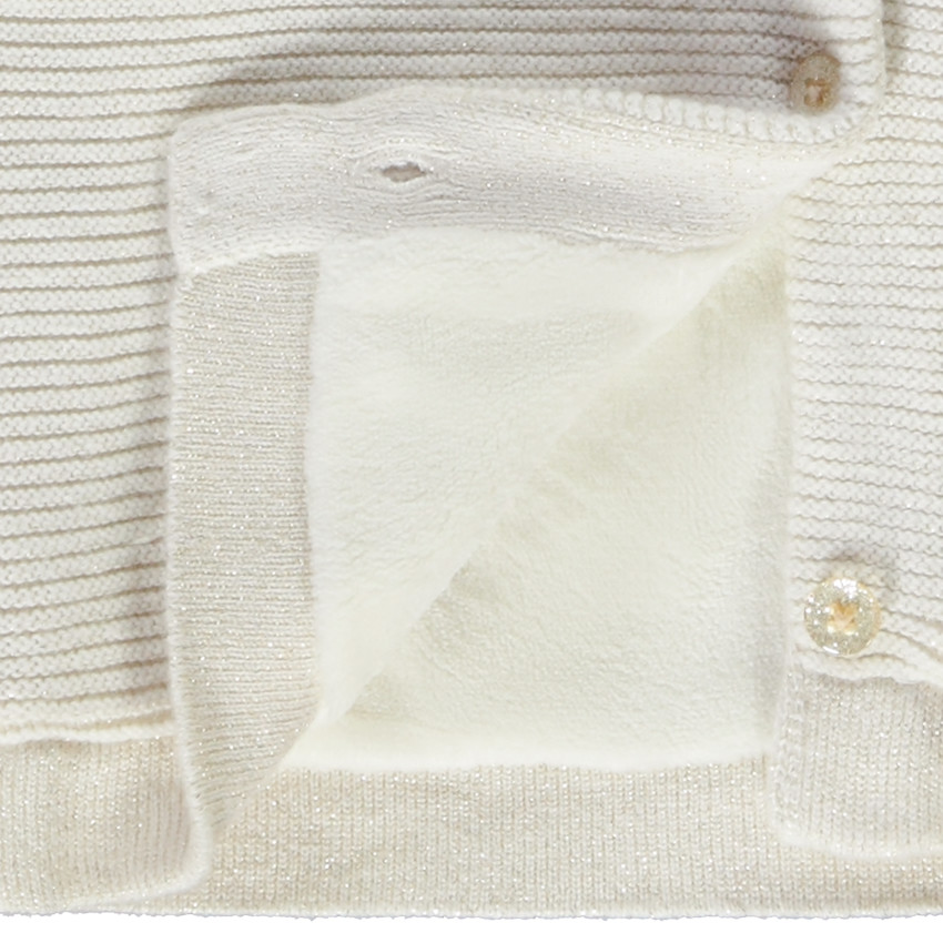 Gilet en tricot point mousse doublé sherpa pour bébé fille 