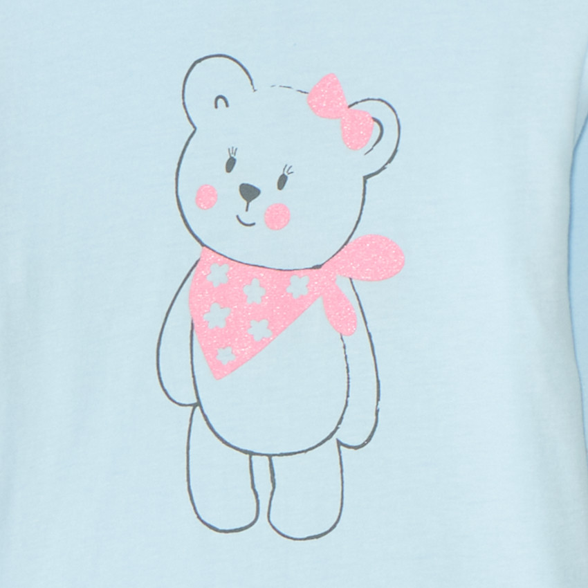 Conjunto de pijama largo de jersey estampado para niña. 