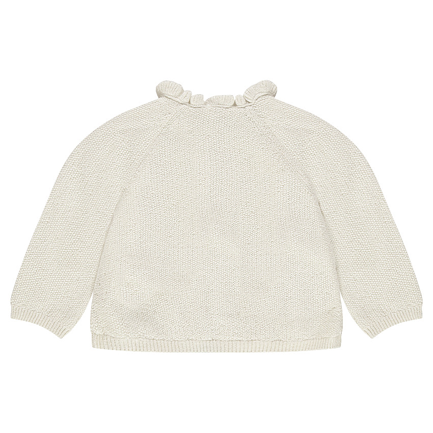 Chaqueta de punto mezclado con hilo brillante y cuello de fantasía 