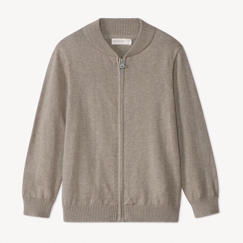 Chaleco con cremallera y cuello teddy de punto liso para niño 