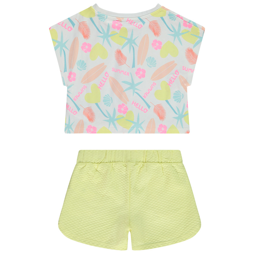 Conjunto corto 2 piezas con camiseta estampada para niña 