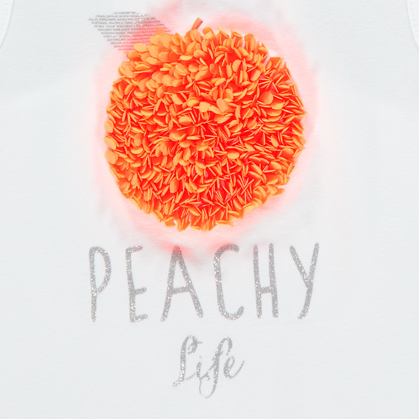 Camiseta sin mangas melocotón en relieve 