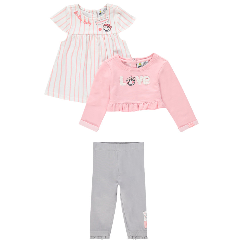 Conjunto con túnica, sudadera y leggings de Smiley 