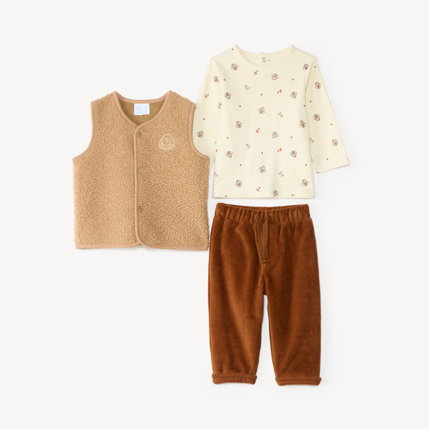 Conjunto de 3 piezas con chaleco sin mangas de motivos de Tic y Tac Disney 