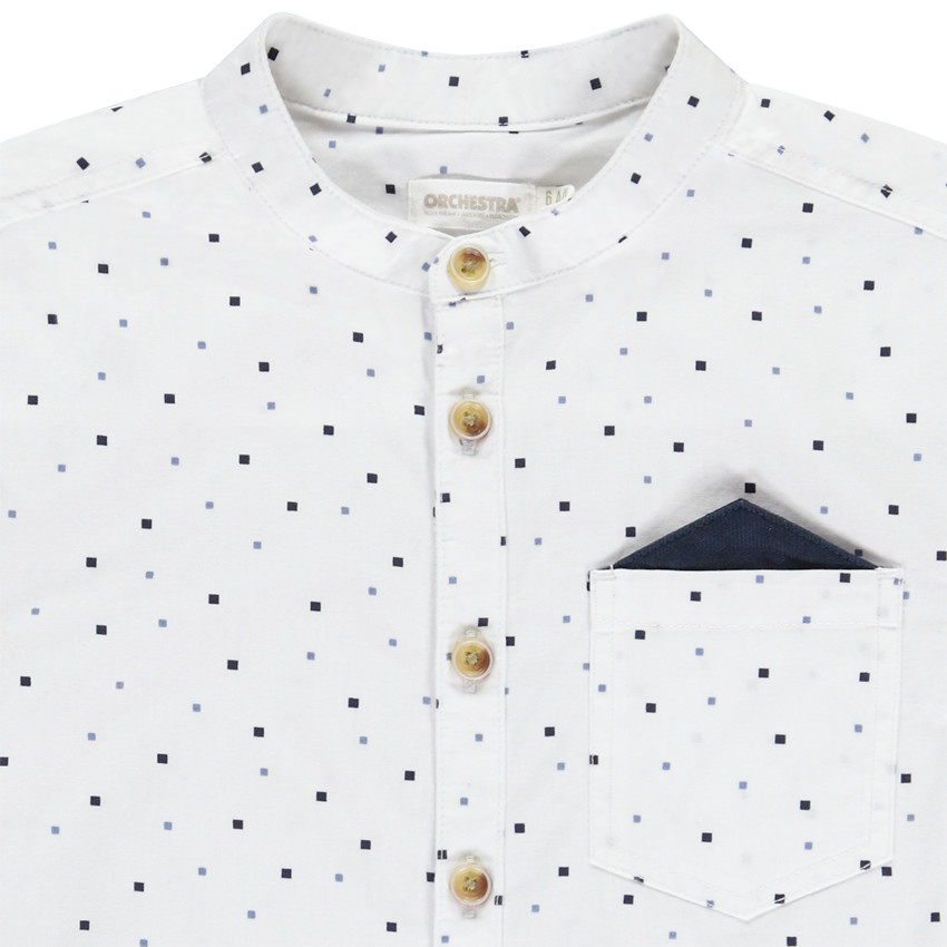 Camisa de manga corta con estampado de cuadros y pañuelo para niño 