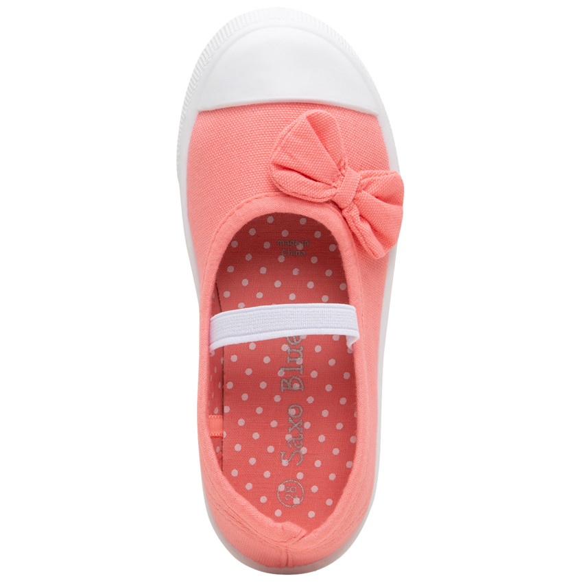 Zapatos rosas de lona con lazo y tirante elástico del 24 al 35 