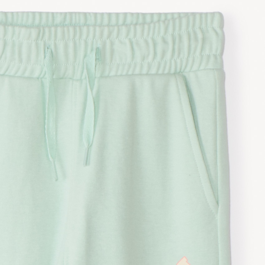 Jogging de felpa liso con estampado para niña 