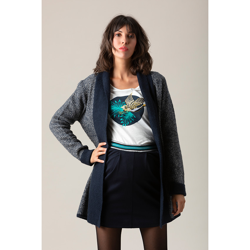 Chaqueta de premamá de punto sin botones 