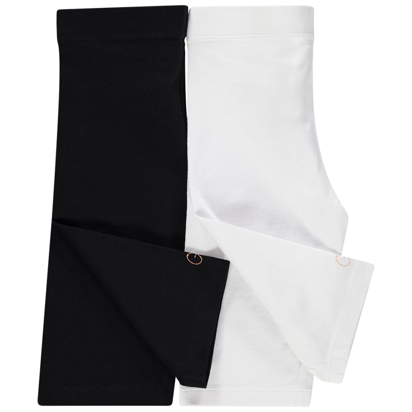 Pack de 2 pantalones ciclistas unis de algodón para niña  Additional Pack de 2 pantalones ciclistas unis de algodón para niña