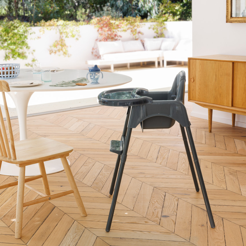 Silla alta fija 2 en 1 Capucine 2.0 gris 