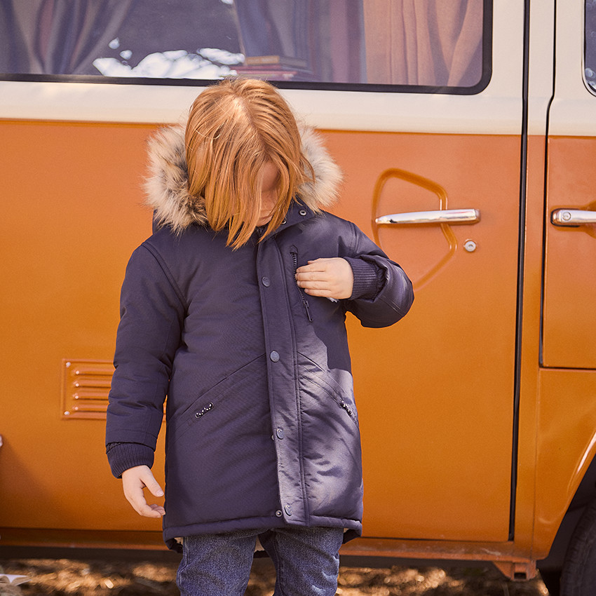 Parka a capuche avec fausse fourrure amovible pour garcon Orchestra