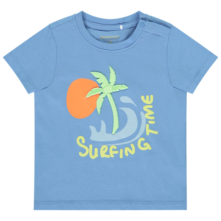 Camiseta manga corta estampado tropical fantasía para bebé niño 