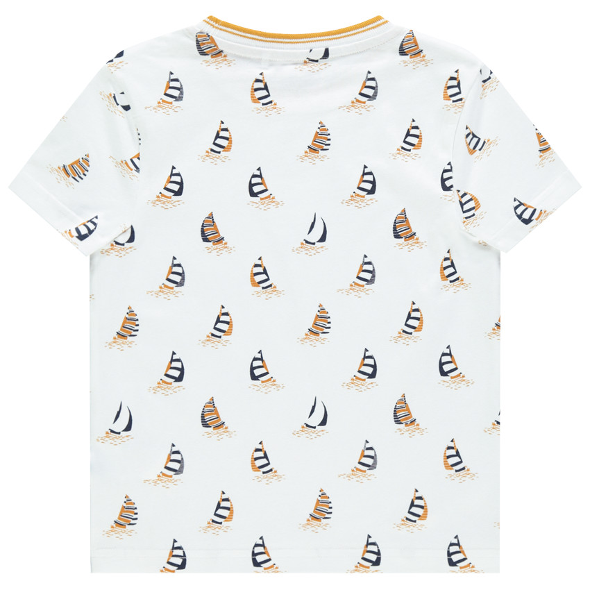 T-shirt manches courtes imprimé bateaux all-over 