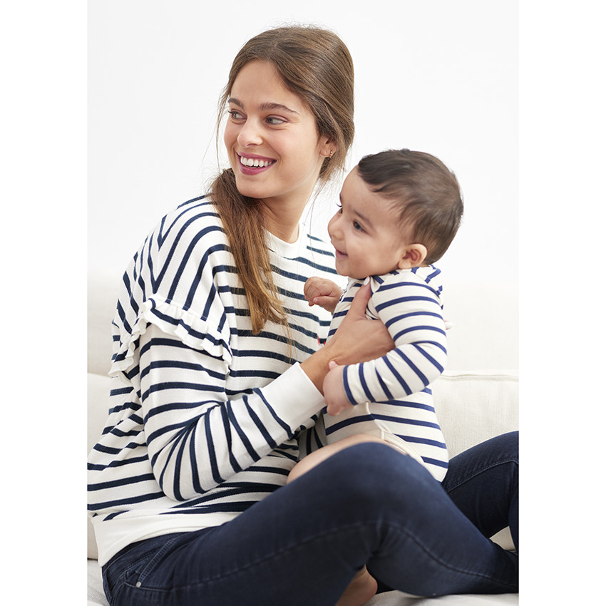 Sudadera de embarazo a rayas en jersey  Additional Sudadera de embarazo a rayas en jersey