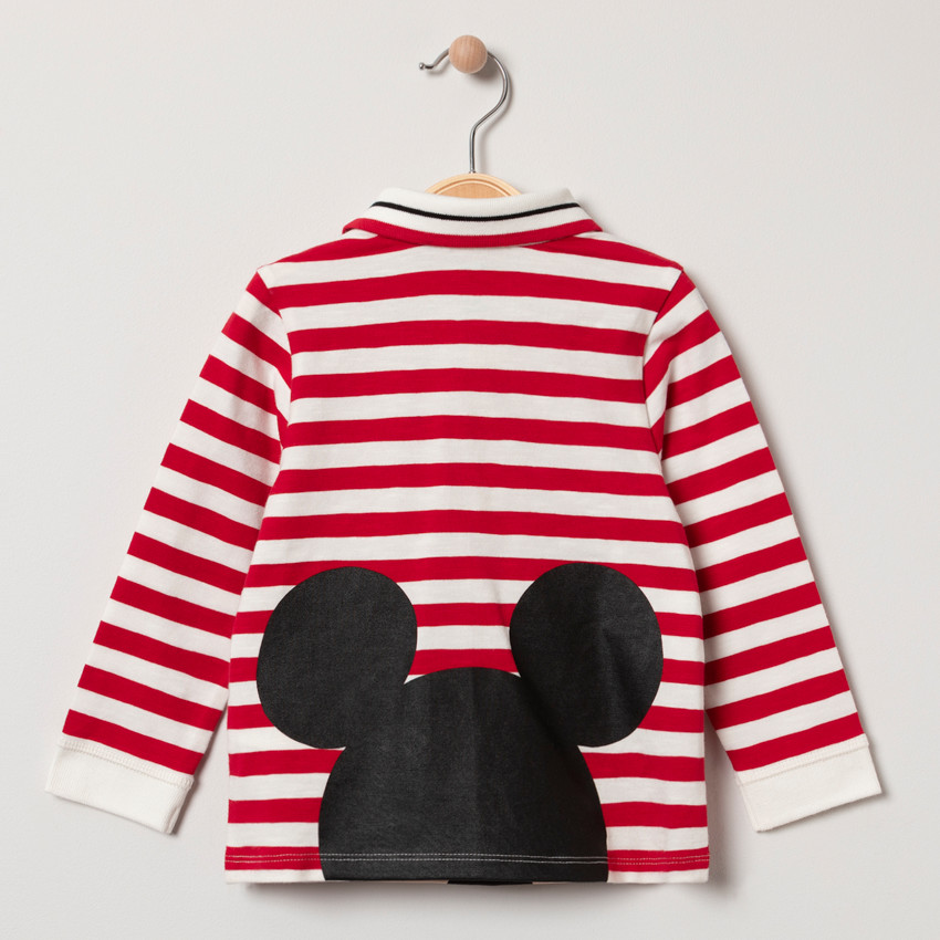 Polo manga larga de algodón bio estampado Mickey Disney 