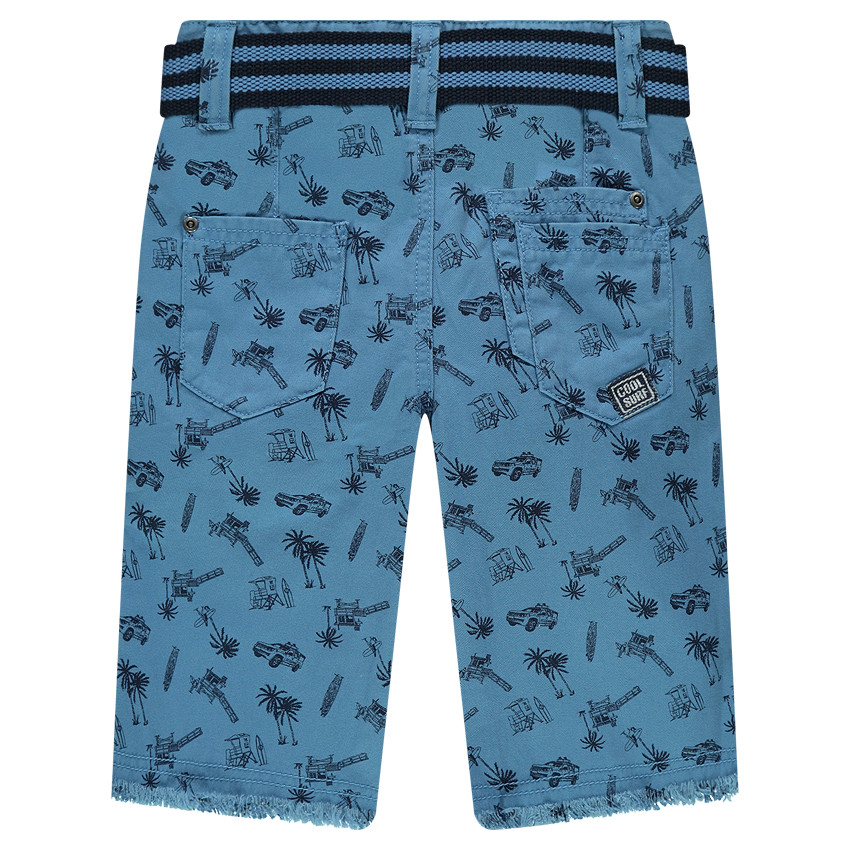 Bermudas de sarga estampada all over con cinturón 