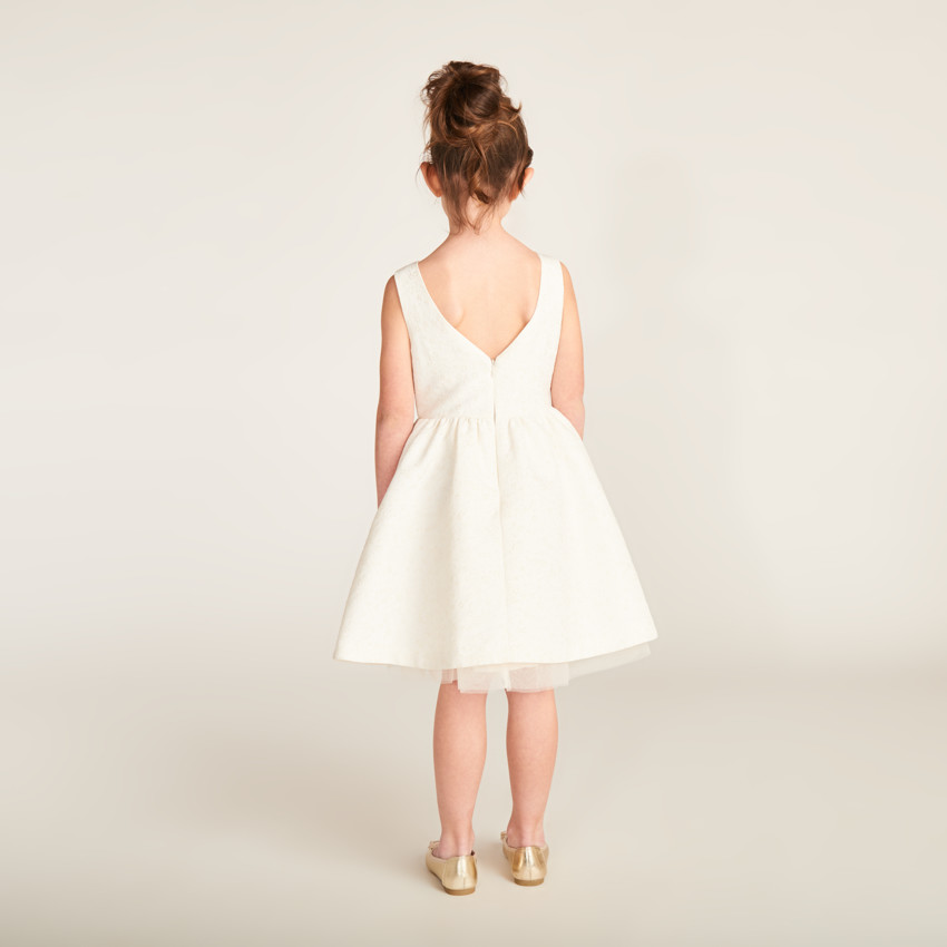 Ropa de jacquard y tul con estampado floral para niña 