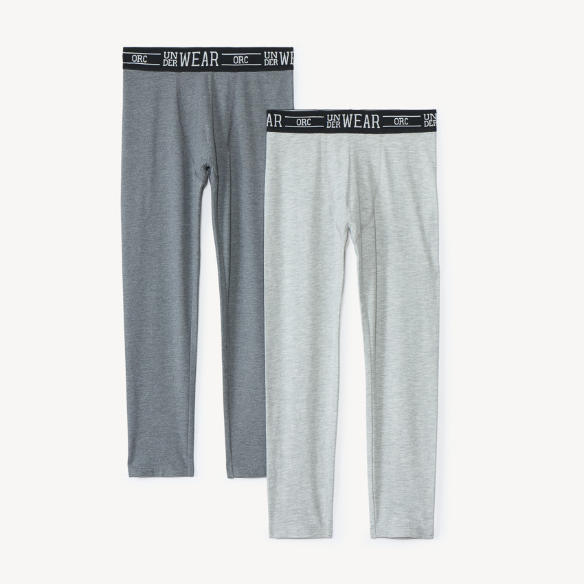 Lote de 2 calzoncillos largos lisos para niño 