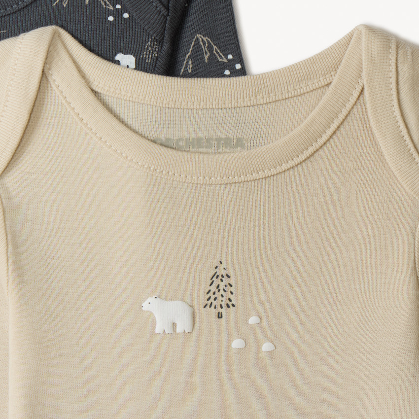 Pack de 7 bodies de manga larga con motivos de esquí para bebé 