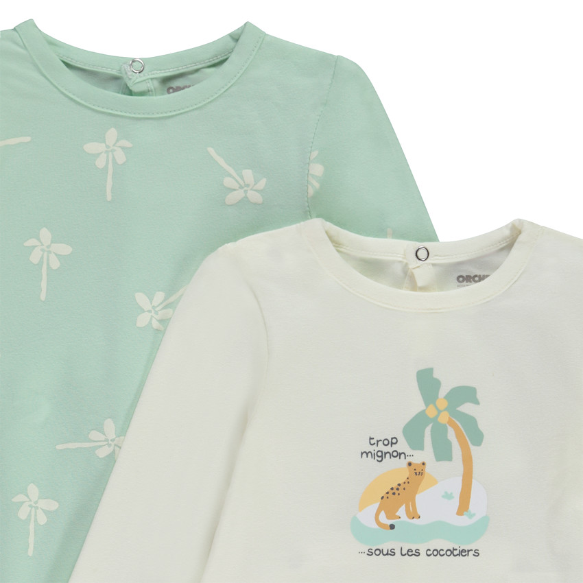 Lote de 4 peleles fantasía en jersey para bebé niño 