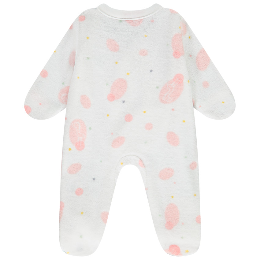 Pelele de terciopelo efecto cruzado estampado para bebé prematuro 